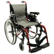 Walgreens Karman 16 inch Aluminum Wheelchair with Flip-Back Armrests, 29lbs Red