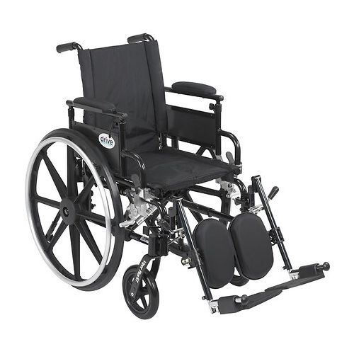 월그린 Walgreens Drive Medical Viper Plus GT Wheelchair w Flip Back Removable Adjustable Desk Arm and Leg Rest 18 Inch Seat Black