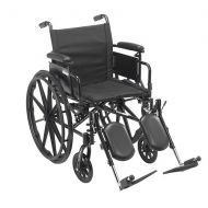 Walgreens Drive Medical Cruiser X4 Dual Axle Wheelchair with Adjustable Desk Arms, Elevating Leg Rests 20 inch Seat Silver Vein