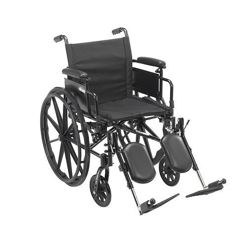 월그린 Walgreens Drive Medical Cruiser X4 Dual Axle Wheelchair with Adjustable Desk Arms, Elevating Leg Rests 20 inch Seat Silver Vein