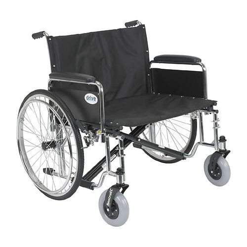 월그린 Walgreens Drive Medical Sentra EC Heavy Duty Extra Wide Wheelchair with Detachable Full Arms 28 inch