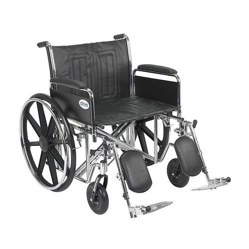 월그린 Walgreens Drive Medical Sentra EC Heavy Duty Wheelchair with Detachable Full Arms and Elevating Leg Rest 24 inch Black