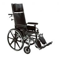 Walgreens Drive Medical Viper Plus GT Full Reclining Wheelchair, Detachable Full Arms 16 inch Seat Black