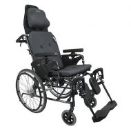 Walgreens Karman Reclining 16 inch Aluminum Transport Wheelchair, 36lbs Black