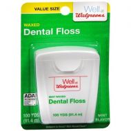 Walgreens Waxed Dental Floss Mint 100.0 yd(Pack of 2)