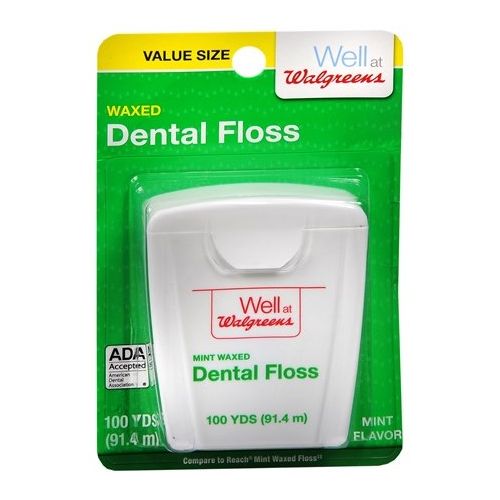 월그린 Walgreens Waxed Dental Floss Mint 100.0 yd(Pack of 2)