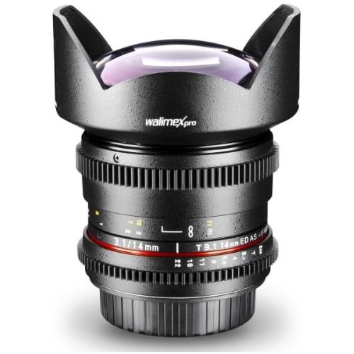  [아마존베스트]Walimex Pro Lens Mount VDSLR Lens 14 mm 1:3.1 including Solid Lens Hood