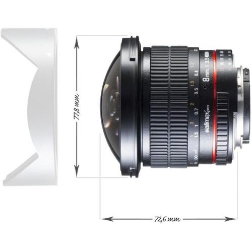  [아마존베스트]Walimex pro 8 mm, 1:3.5, DSLR fish-eye II lens