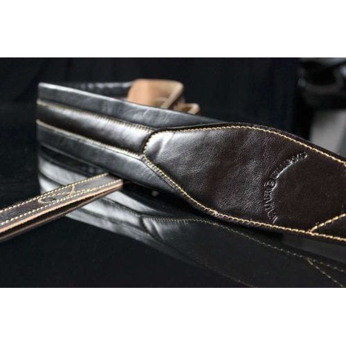  Walker & Williams C21 Brown Padded Leather Strap for Guitar or Bass 2.75 Wide