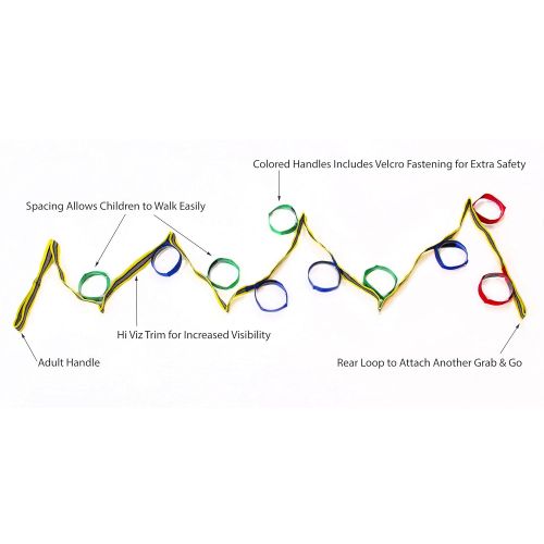  [아마존베스트]Walkodile Kids Walking Rope (10 Child). Teacher Designed, Premium Quality. Extra Safety Feature on Handles. Hi...