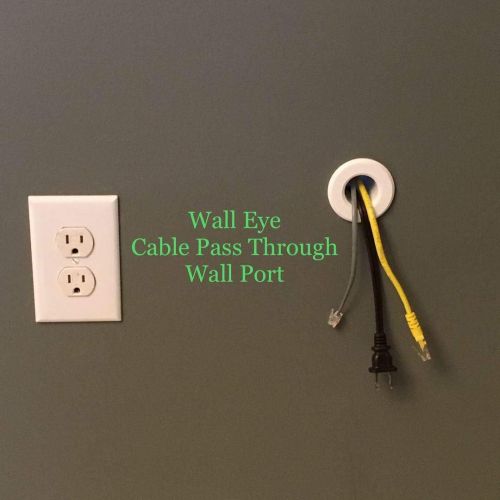  Wall Eye Cable Pass Through Wall Port 1.20 ID Cable Pass Through Wall Port 3 5/8 - 5 1/4 Wall Thickness (White) - Pass Cables from one Side of a Wall or Barrier to The Other.