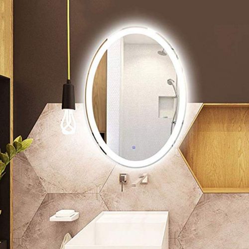  Wall mirror Home & Kitchen Home Decor Makeup Mirror Oval Mirror Bedroom Vanity Mirror Bathroom LED Light Mirror Wall Mounted Round Mirror Bathroom Mirror Home Decoration Mirrors Wall-Mounted M