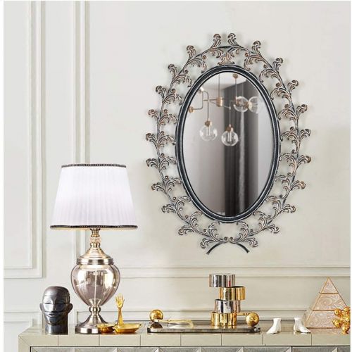  Wall mirror Home & Kitchen Home Decor Entrance Porch Mirror Decorative Wall Hanging Mirror Wall Decorative Mirror Living Room Wrought Iron Old Wall Wall Hanging Mirror Bathroom Bathroom Mirror