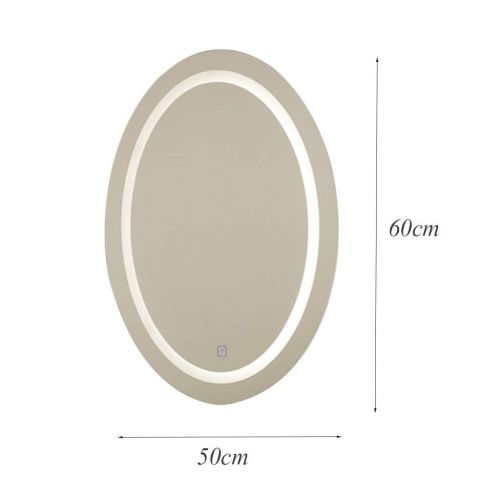  Wall mirror wall mirror Home & Kitchen Home Decor LED Light Mirror with Light Mirror Simple Bathroom Wall Hanging Oval Mirror Bathroom Frameless Mirror Lamp with Light Mirrors Wall-Mounted Mir