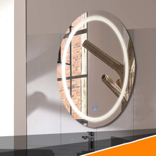  Wall mirror wall mirror Home & Kitchen Home Decor LED Light Mirror with Light Mirror Simple Bathroom Wall Hanging Oval Mirror Bathroom Frameless Mirror Lamp with Light Mirrors Wall-Mounted Mir