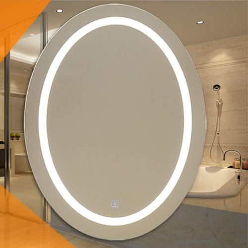  Wall mirror wall mirror Home & Kitchen Home Decor LED Light Mirror with Light Mirror Simple Bathroom Wall Hanging Oval Mirror Bathroom Frameless Mirror Lamp with Light Mirrors Wall-Mounted Mir