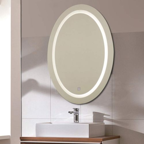  Wall mirror wall mirror Home & Kitchen Home Decor LED Light Mirror with Light Mirror Simple Bathroom Wall Hanging Oval Mirror Bathroom Frameless Mirror Lamp with Light Mirrors Wall-Mounted Mir