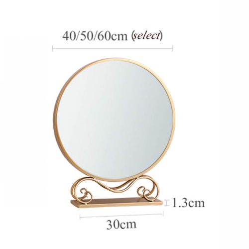  Wall mirror Home & Kitchen Home Decor Bath Mirror Wall Mirror Makeup Mirror Wrought Iron Gold Round Decorative Mirror Desktop Princess Mirror Desktop Mirror Vanity Mirror Entrance Mirror Glass