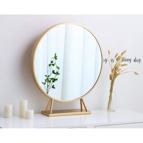  wall mirror Home & Kitchen Home Decor Makeup Mirror Wrought Iron Gold Round Decorative Mirror Desktop Princess Mirror Desktop Mirror Vanity Mirror Entrance Mirror Bathroom Bathroom