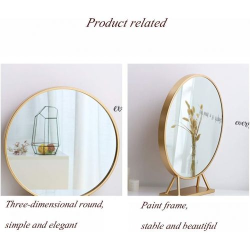  wall mirror Home & Kitchen Home Decor Makeup Mirror Wrought Iron Gold Round Decorative Mirror Desktop Princess Mirror Desktop Mirror Vanity Mirror Entrance Mirror Bathroom Bathroom