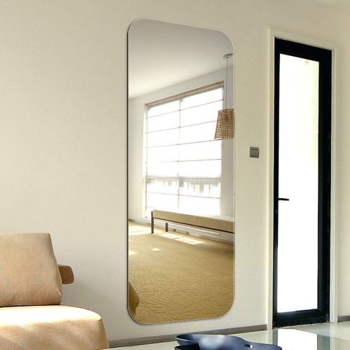  Wall-Mounted Vanity Mirrors Dressing Mirror Bedroom Fitting Mirror Stylish Frameless Full-Length Mirror Living Room Wall Mirror Rectangular Makeup Mirror HD Mirror (Size : 40x150cm)