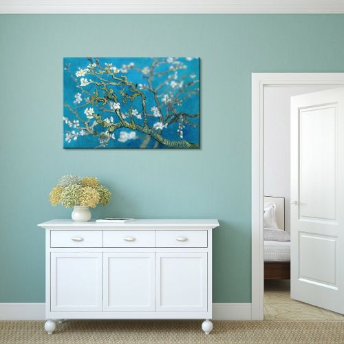  Wall26 wall26 Canvas Wall Art - Classic Van Gogh Painting Almond Blossoms Retouched | Modern Giclee Print Gallery Wrap Home Decor Ready to Hang - 24x36 inches