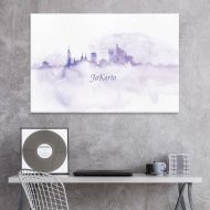 Wall26 wall26 Canvas Wall Art - Impressionism Watercolor Style City Landscape of Jakarta - Giclee Print Gallery Wrap Modern Home Decor Ready to Hang - 24x36 inches