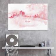 Wall26 wall26 Canvas Wall Art - Impressionism Watercolor Style City Landscape of Prague - Giclee Print Gallery Wrap Modern Home Decor Ready to Hang - 12x18 inches