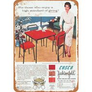 Wall-Color 9 x 12 METAL SIGN - 1955 Cosco Folding Card Tables - Vintage Look