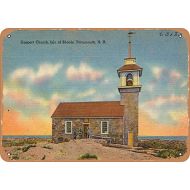 Wall-Color 7 x 10 METAL SIGN - New Hampshire Postcard - Gosport Church, Isle of Shoals, Portsmouth, N.H. - Vintage Rusty Look