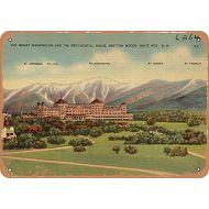 Wall-Color 10 x 14 Metal Sign New Hampshire Postcard The Mount Washington and The Presidential Range, Bretton Woods, White Vintage Rusty Look