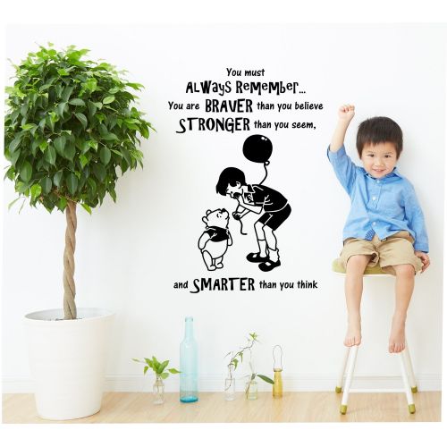  WallDecalsAndArt Winnie The Pooh Wall Decal is a High Quality Vinyl Wall Decal Displaying a Winnie Pooh Believe Quote