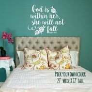 WallGlitz Psalm 46:5 Wall Decal / God is within her, she will not fall, scripture decal, scripture wall decal, bible verse wall decal, baby decal