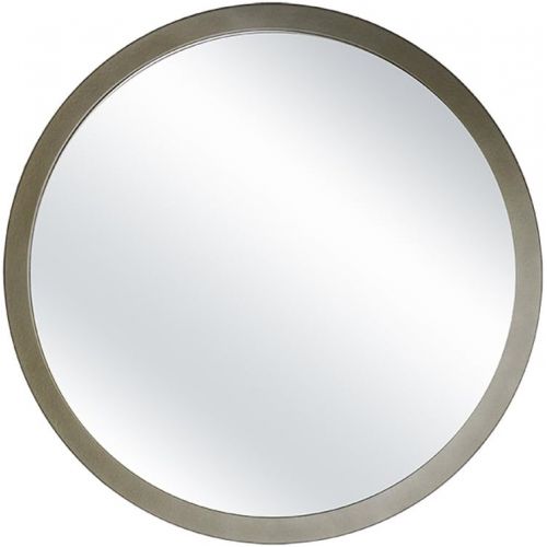  Wall-Mounted Mirrors Lxn Simple Modern Dressing Table Mirror Wall-Mounted Bathroom Mirror Round Wooden Framed Makeup Mirror (Color : Champagne Gold, Size : 50cm)