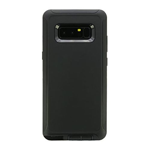  [아마존베스트]WallSkiN Turtle Series Belt Clip Cases for Galaxy Note 8 (6.3”), 3-Layer Full Body Life-Time Protective Cover & Holster & Kickstand & Shock, Drop, Dust Proof - Black/Black