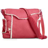Wallaboo Essential Diaper Bag Durable Faux Suede, Warm Red