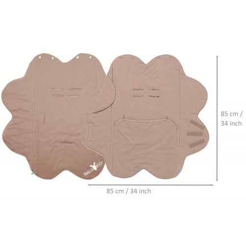  Wallaboo Baby Blanket Fleur, Supersoft 100% Cotton, Newborn, For Pram, Moses Basket or Crib and Travel, Receiving Blanket in Flower shape. Size 34 x 34inch, Color: Taupe