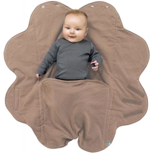  Wallaboo Baby Blanket Fleur, Supersoft 100% Cotton, Newborn, For Pram, Moses Basket or Crib and Travel, Receiving Blanket in Flower shape. Size 34 x 34inch, Color: Taupe