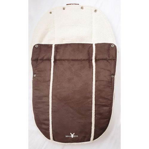  Wallaboo Baby Universal Bunting Bag, for Car Seat Stroller Pushchair, Footmuff Sack, Luxurious suede and soft faux sheerling, Newborn upto 12 months, 84x50cm, Size: 33 x 20 inch, C