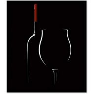 [아마존베스트]Wallario Glass Splash Guard for Ceramics and Induction Cookers, 1 Piece, 52 x 60 cm, Red Wine at Night