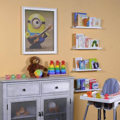  [아마존베스트]Wallniture Denver Wall Mounted Floating Shelves for Nursery Decor - Kid’s Room Bookshelf Display...