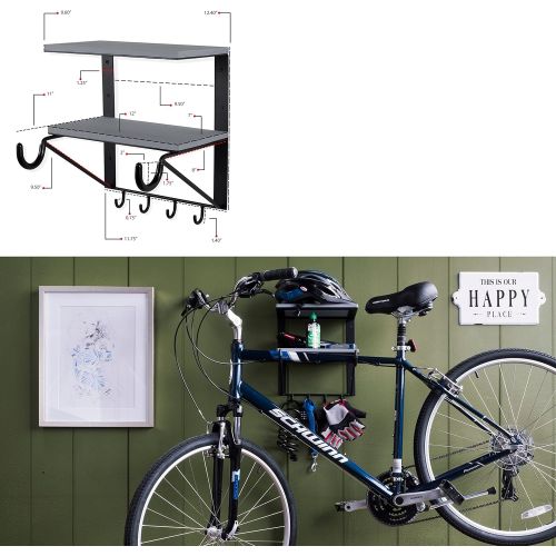  [아마존베스트]Wallniture Byko Wall Mounted Bicycle Storage Rack Shelf  Horizontal Bike Hook Holder with Shelves