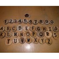 WallysRusticWoodShop Branded Rustic Organic Alphabet and Number set