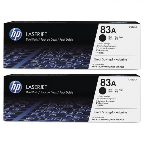  Walmart Buy two HP83A Black Toner dual packs and get $25 off