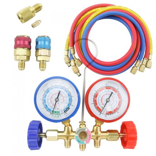  Walmart 5FT AC Diagnostic Manifold Freon Gauge Set for R134A R12, R22, R502 Refrigerants, with Couplers and ACME Adapter