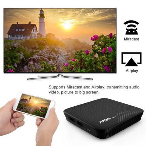  Walmeck Android TV Box,M8S PRO Smart,Android 7.1 Amlogic S912 Octa-core 64 Bit 3GB DDR4 32GB EMMC HDR10 VP9 H.265 UHD 4K Mini PC 2.4G & 5G WiFi LAN Airplay Miracast BT 4.1 HD Media