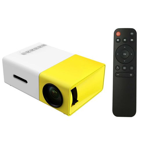 Walmeck FW1S YG300 LED Projector 1080P Projection Machine with USB HD AV TF Card Slot Mini Pocket Remote Controller for Smartphone Laptop PC US Plug
