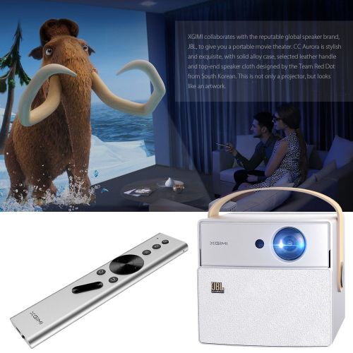  Walmeck XGIMI Led Mini Projector CC Aurora Portable DLP Projector with Remote Control Storage Bag Support 4k 1080P BT4.0 3D 2.4G & 5.0G Dual WIFI DLNA Miracast Airplay US Plug