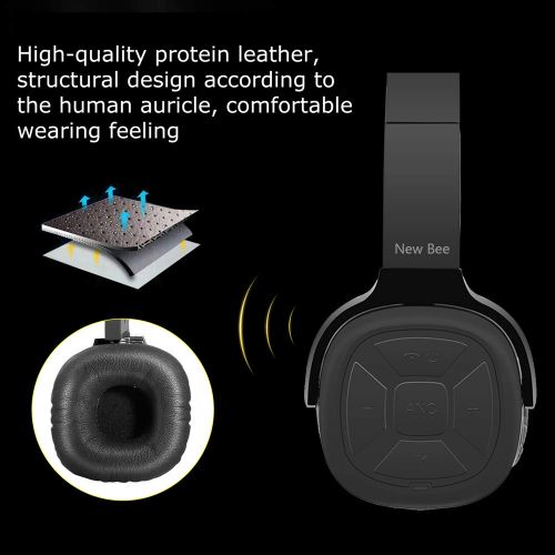  Walmeck New Bee NB-6 Wireless BT Headphone Smart Sport Stereo Headset with Mic NFC Earphone Active Noise Cancelling Earbud for Phone PC TV