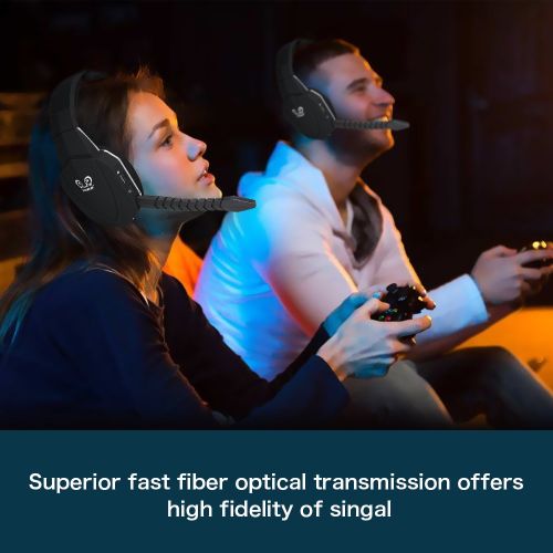  Walmeck HUHD Wireless Headset 2.4Ghz Optical Stereo Noise Canceling Gaming Headphone with 7.1 Surround Sound Detachable Mic Rechargeable Battery for Mac, for PS3 4 Xbox One Xbox 36